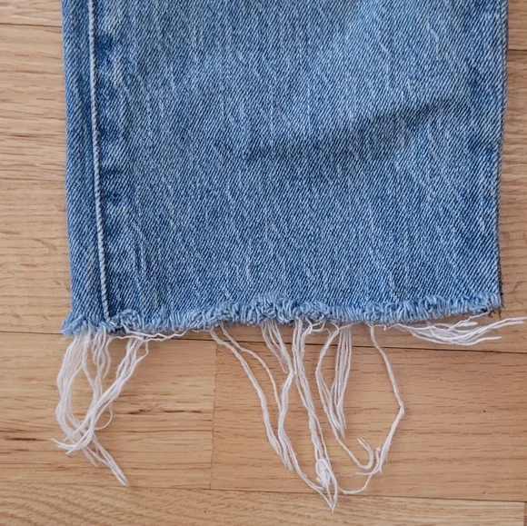 MADEWELL THE PERFECT VINTAGE JEANS HIGH RISE COMFORT STRETCH RAW HEM 25 PETITE - Picture 7 of 13